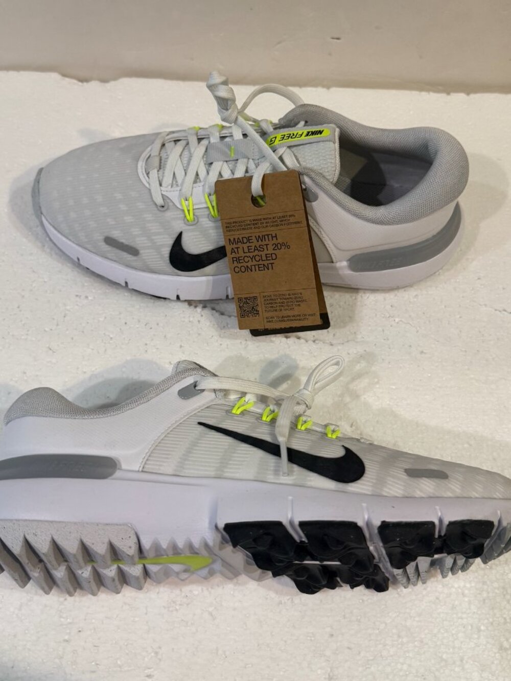 NEW Nike Free Golf Next Nature Men’s Size 8 Wide White Gray Fast Ship FQ7875 101